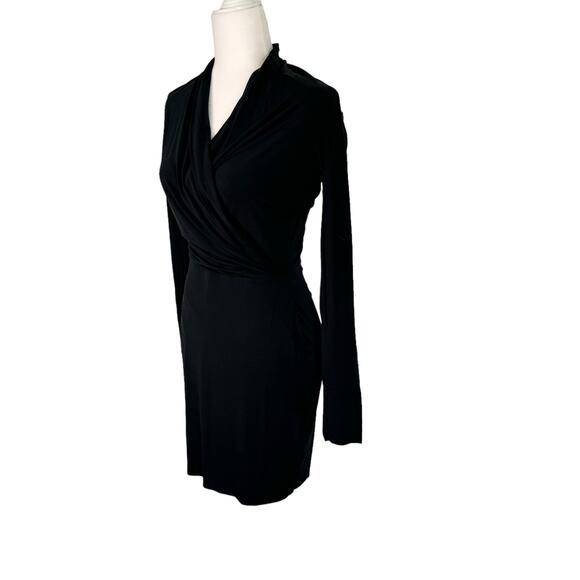 Allsaints Tame Dress Black Size‎ Small Faux Wrap Assymetrical Hem - Picture 6 of 12
